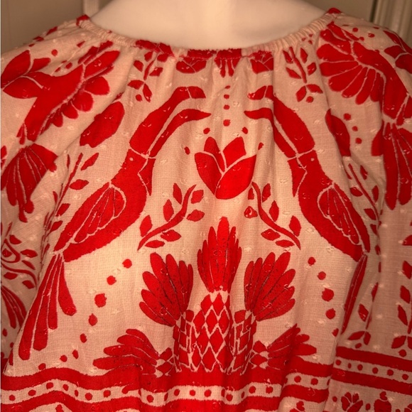 Red and White Floral Crop Top - Picture 6 of 14